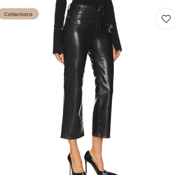 Frame LE JANE CROPPED RECYCLED LEATHER PANTS size 25 - Picture 3 of 8